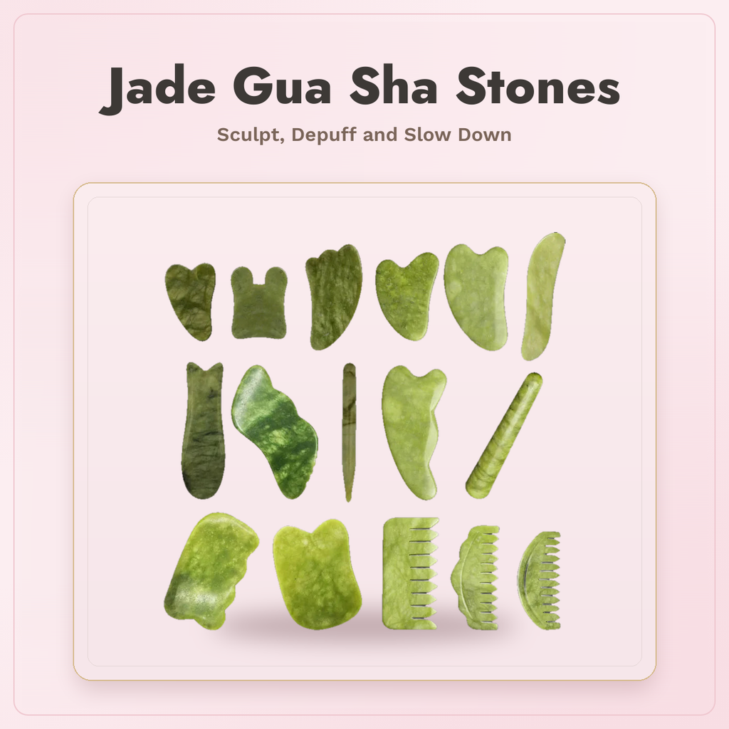 10 Jade Guasha Stones