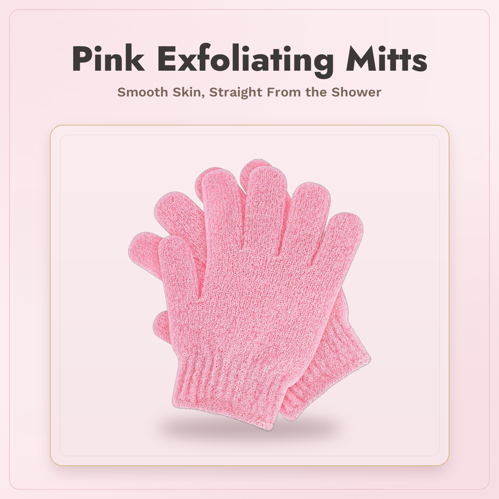 Pink Exfoliating Mitts