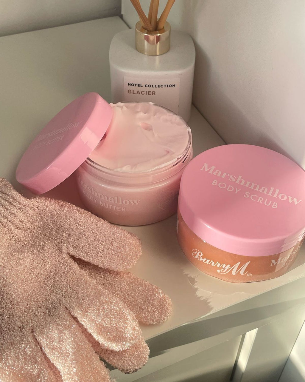 Pink Exfoliating Mitts